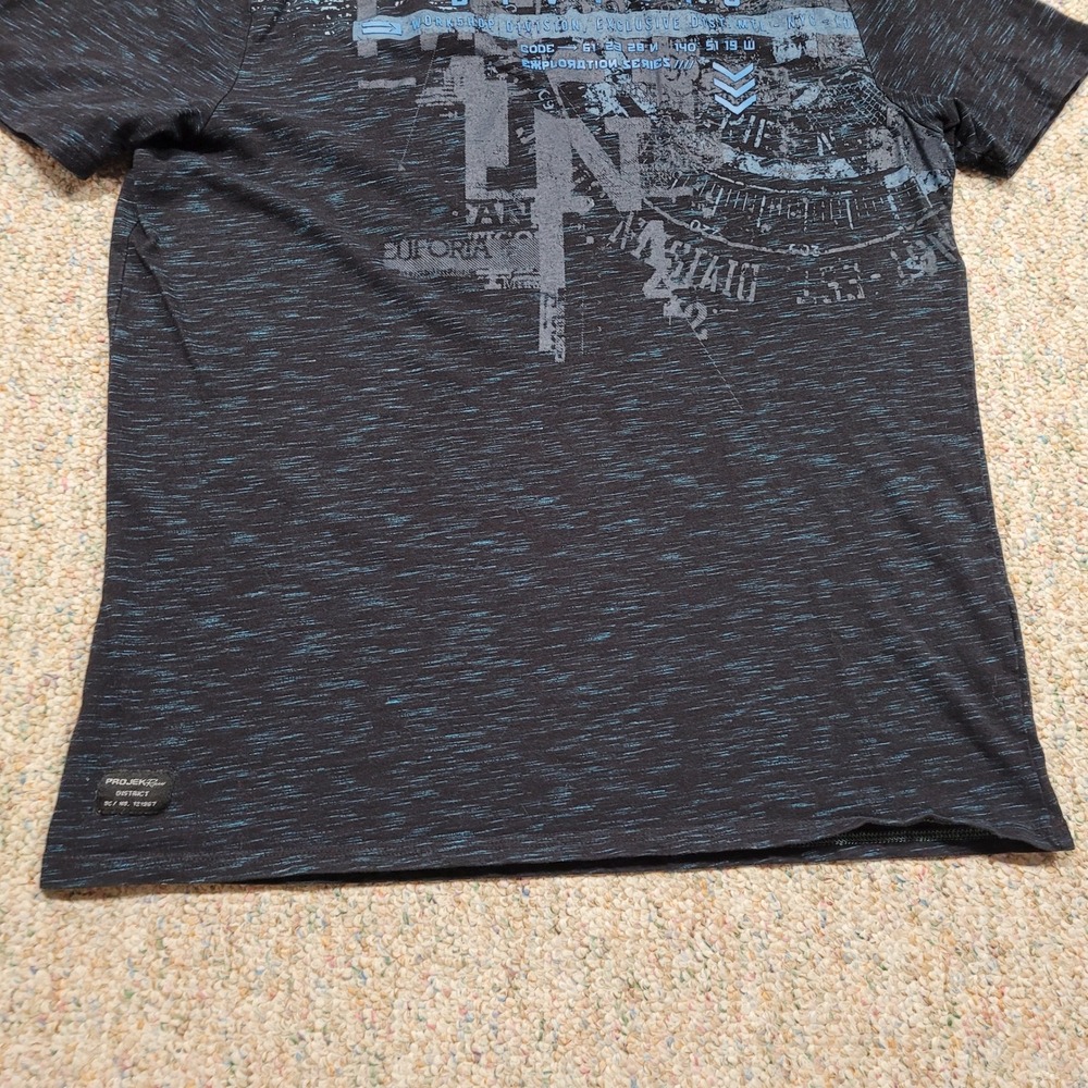 Projek Raw Shirt Mens Large Black Blue Space Dye Exploration Series Logo Graphic - Picture 5 of 15